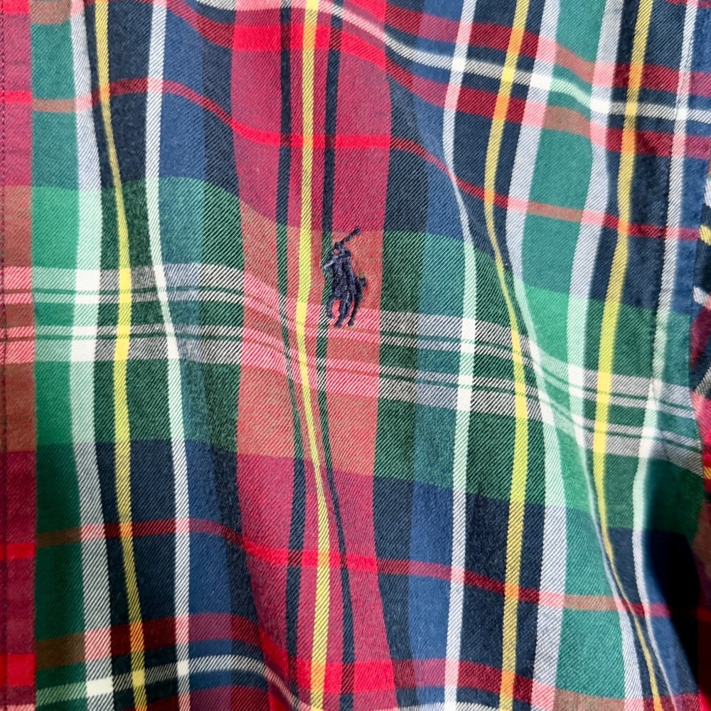 Ralph Lauren‎ Men's Long Sleeve Plaid Button Down Dress Shirt Red Medium - Picture 2 of 4